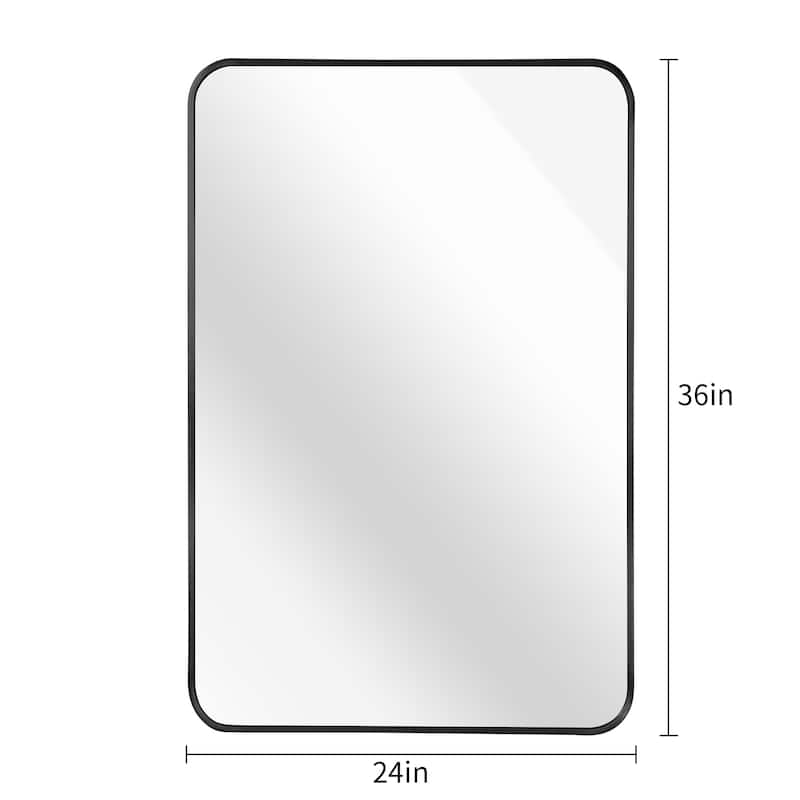 24x36 Inch Metal Framed Rectangular Bathroom Mirror for Wall