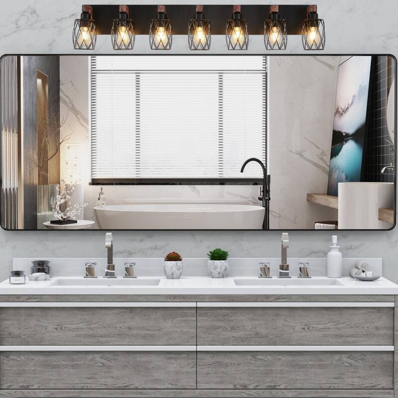 KISRAIS Farmhouse Bathroom Vanity Light with 3/4/5/6/7 Lights for Bathroom, Hallway (Bulb Not Included)