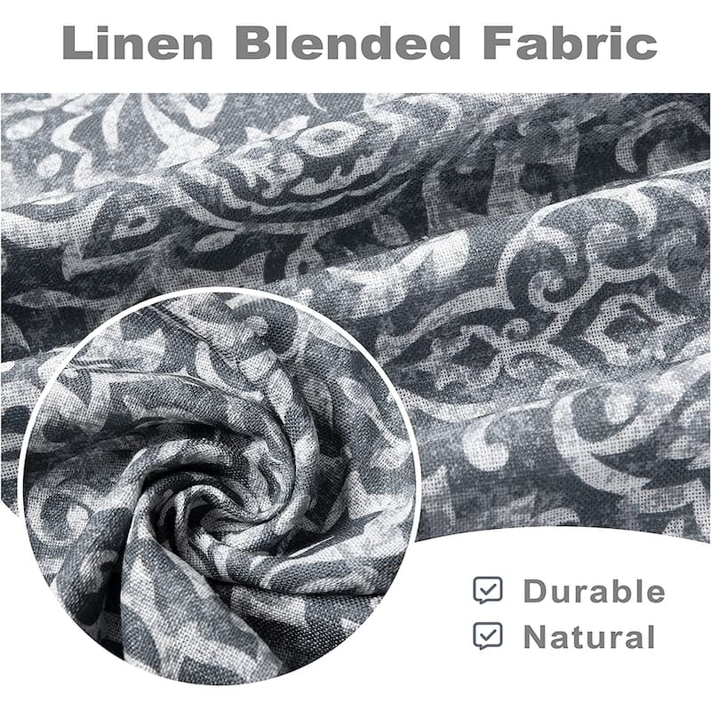 DriftAway Frances Linen Blend Damask Printed Blackout Curtain