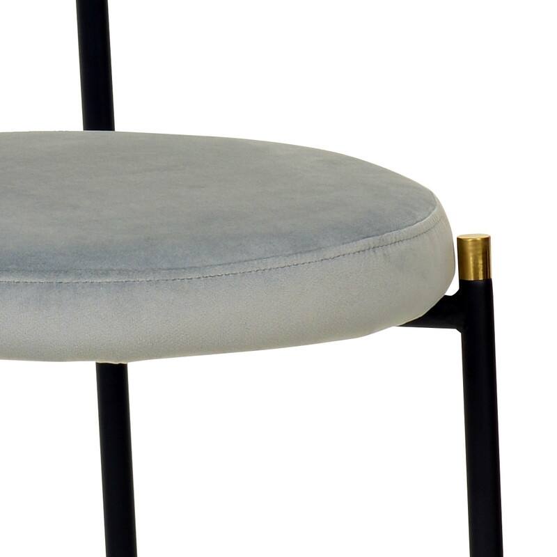 Leisuremod 5-Piece Dining Set with 1 Modern Solid Wood Top Round Dining Table and 4 Velvet/Leather Upholstered Chairs