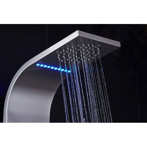 55 In Led Shower Panel System And Tub Spout In Brushed Nickel Overstock 31513731