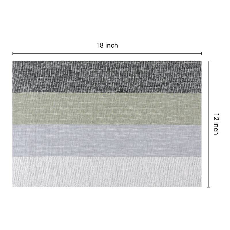6 Pack Rectangle PVC Placemats for Kitchen Dining Table Decor Heat Resistant Table Placemats Wipeable Table Mat - 18*12in