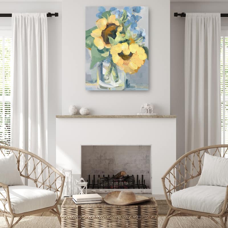 Petite Fleurs Sunflowers I By Studio Arts Canvas Art Print