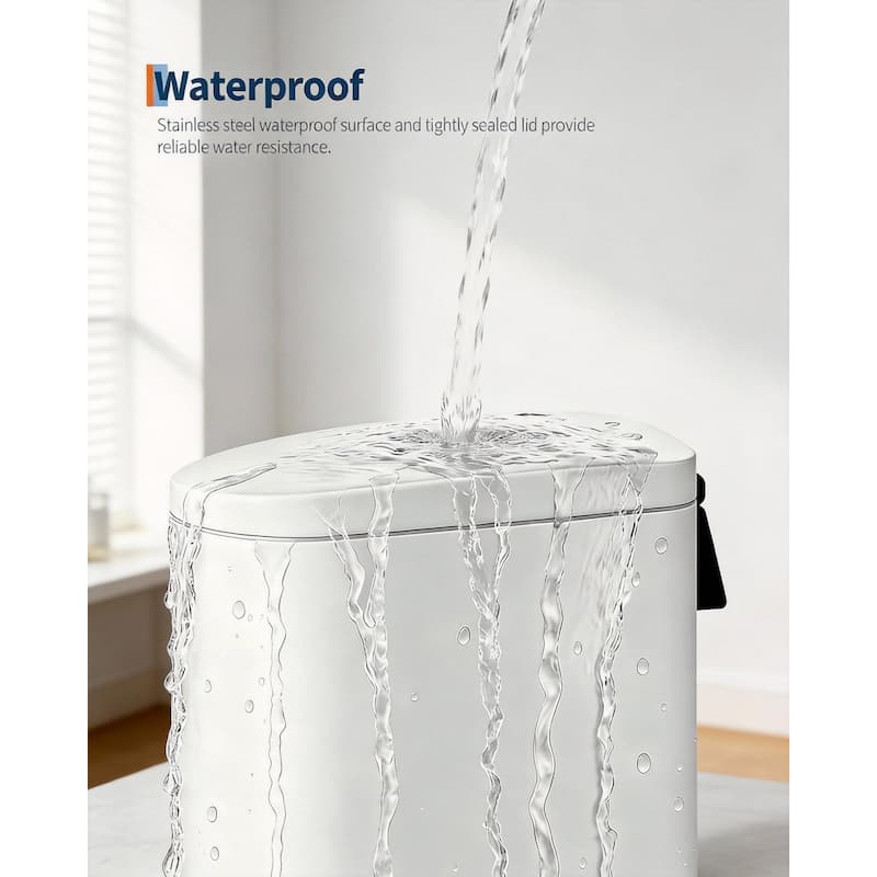 13 Gal / 50 l Slim Trash Can, Soft Close Lid