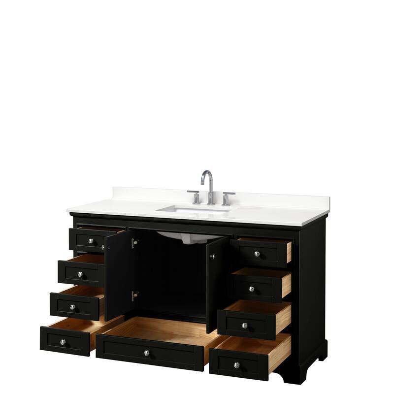 Deborah 60-inch Single Vanity, Quartz Top
