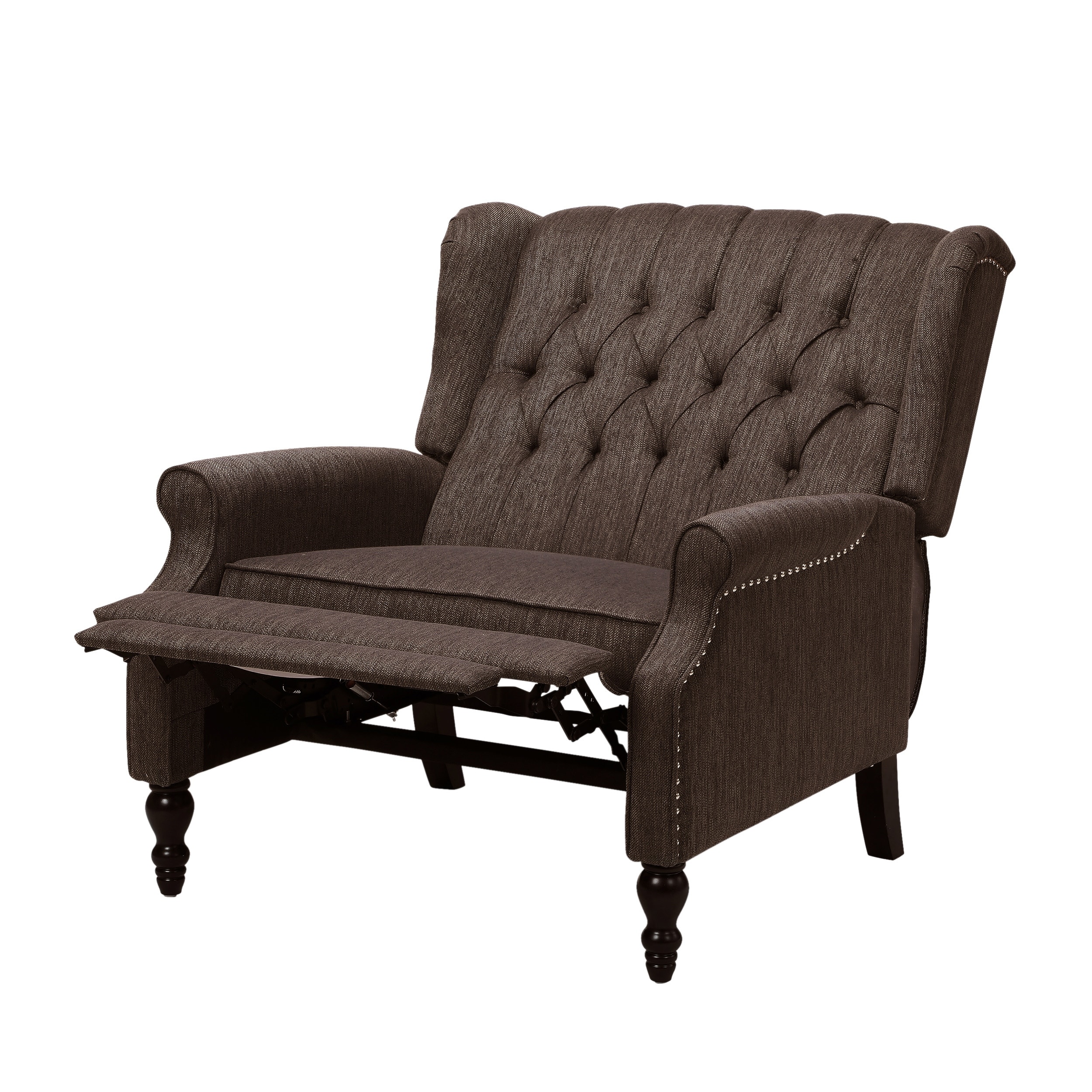 Apaloosa Oversized Tufted Wingback Fabric Push Back Recliner by Christopher Knight Home