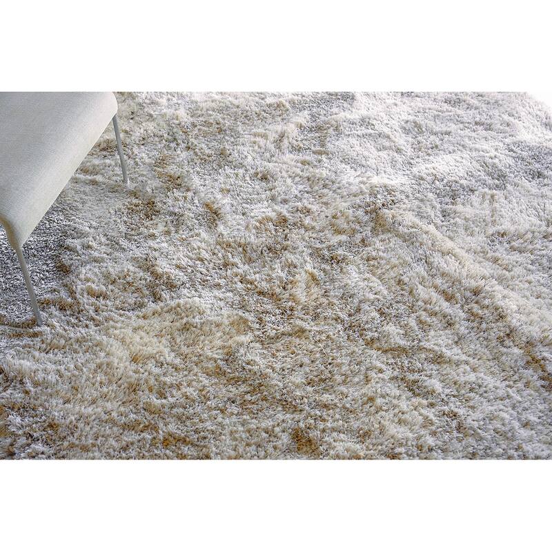 Exquisite Rugs Sumo Shag Handmade Handloomed Polyester/Microfiber Beige Area Rug