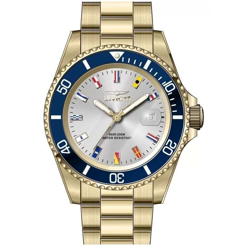 Invicta Men's 49886 Pro Diver Quartz 3 Hand Silver Dial Watch