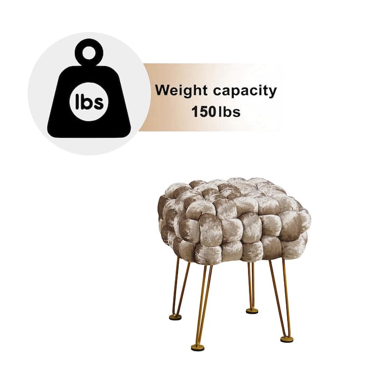 Home Soft Things Crushed Velvet Pouf Stool Ottoman
