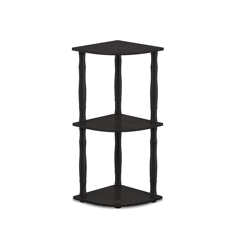 3 Tiers Wood Household Shelving Unit in Espresso/Black (11.6 in. W x 29.6 in. H x 11.6 in. D)