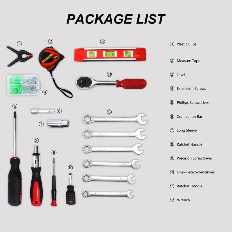 238 Piece Hand Tool Kit With Storage Case Toolbox Package Tool Set Repair Tool - 1