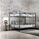 preview thumbnail 10 of 17, Wini Industrial Black 3-Piece Gel Memory Mattress & Metal Bunk Bed Set by Furniture of America Queen over Queen - 6-inch Mattress