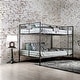 preview thumbnail 2 of 8, Wini Industrial Black Queen over Queen Metal Bunk Bed by Furniture of America