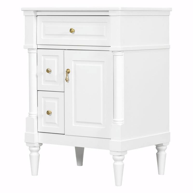 36" Bathroom Vanity with Sink, Freestanding Bathroom Cabinet with Ceramic Basin, Flip Drawer