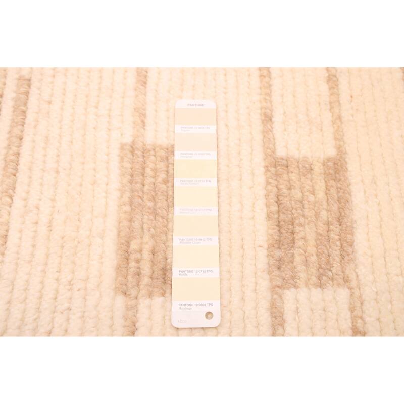 ECARPETGALLERY Hand-knotted Tangier Cream Wool Rug - 5'0 x 7'11