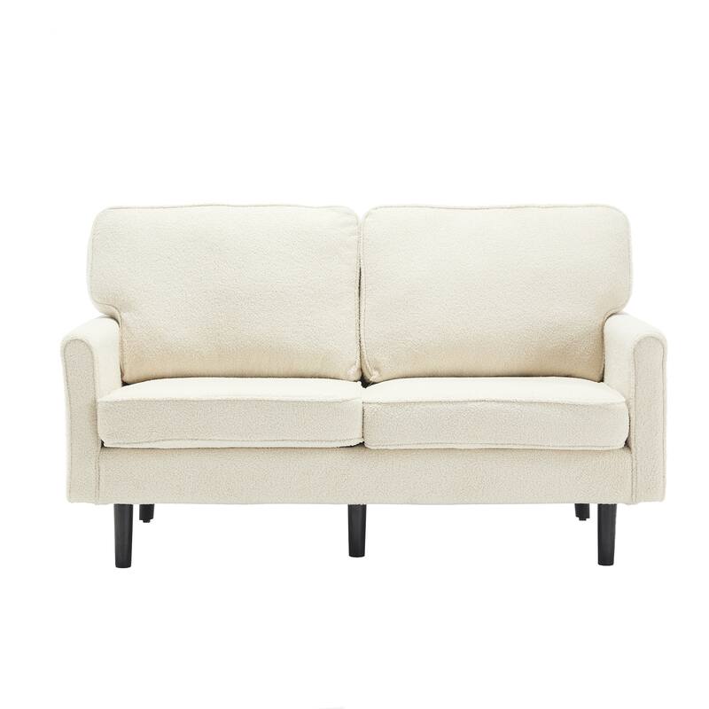 Loveseat Sofa Upholstered Deep Seat Sofa Modern Love Seat with USB & Removable Pillow Cover, Pockets 2-seat Armchair