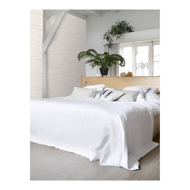 ESTA Home Cabana Cream Faux Grasscloth Wallpaper - 20.5 x 396 x 0.025