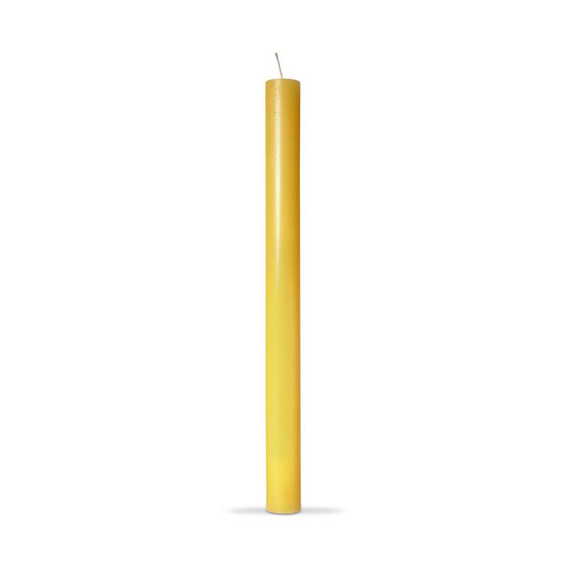 Color Studio 10" Straight Taper Unscented Smokeless Paraffin Wax Candle Ochre Yellow, Burn Time 10 hrs. Set 12