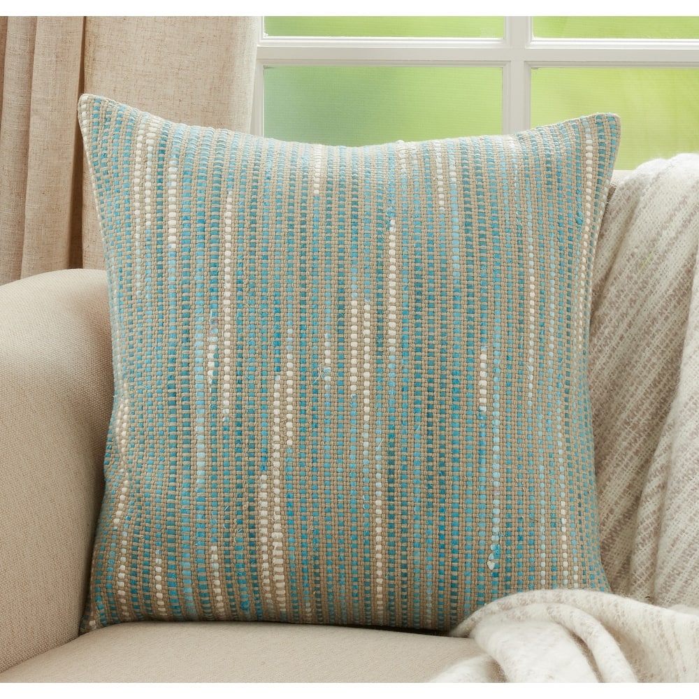 Throw Pillow With Striped Woven Design