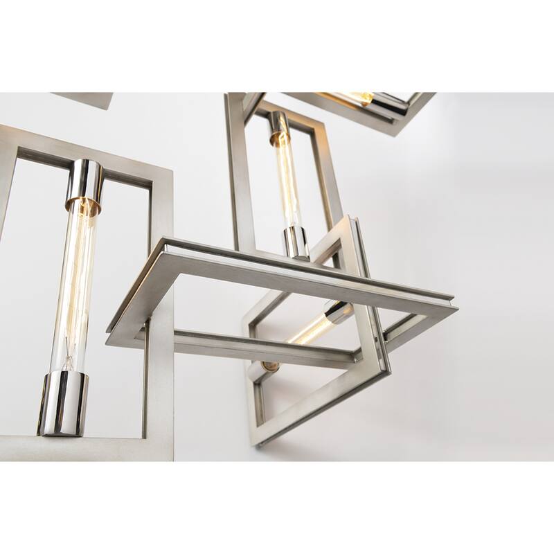 Enigma 9-light Silver Leaf with Stainless Accents Pendant