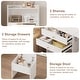 preview thumbnail 8 of 8, Small Space Vanity Table with 3 Adjustable Lighted Mirror, Storage Drawer, Fold-Up Panel, White