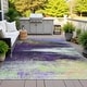 preview thumbnail 1 of 5, Machine Washable Indoor/Outdoor Modern Sleek Chantille Rug Purple - 10' x 14'