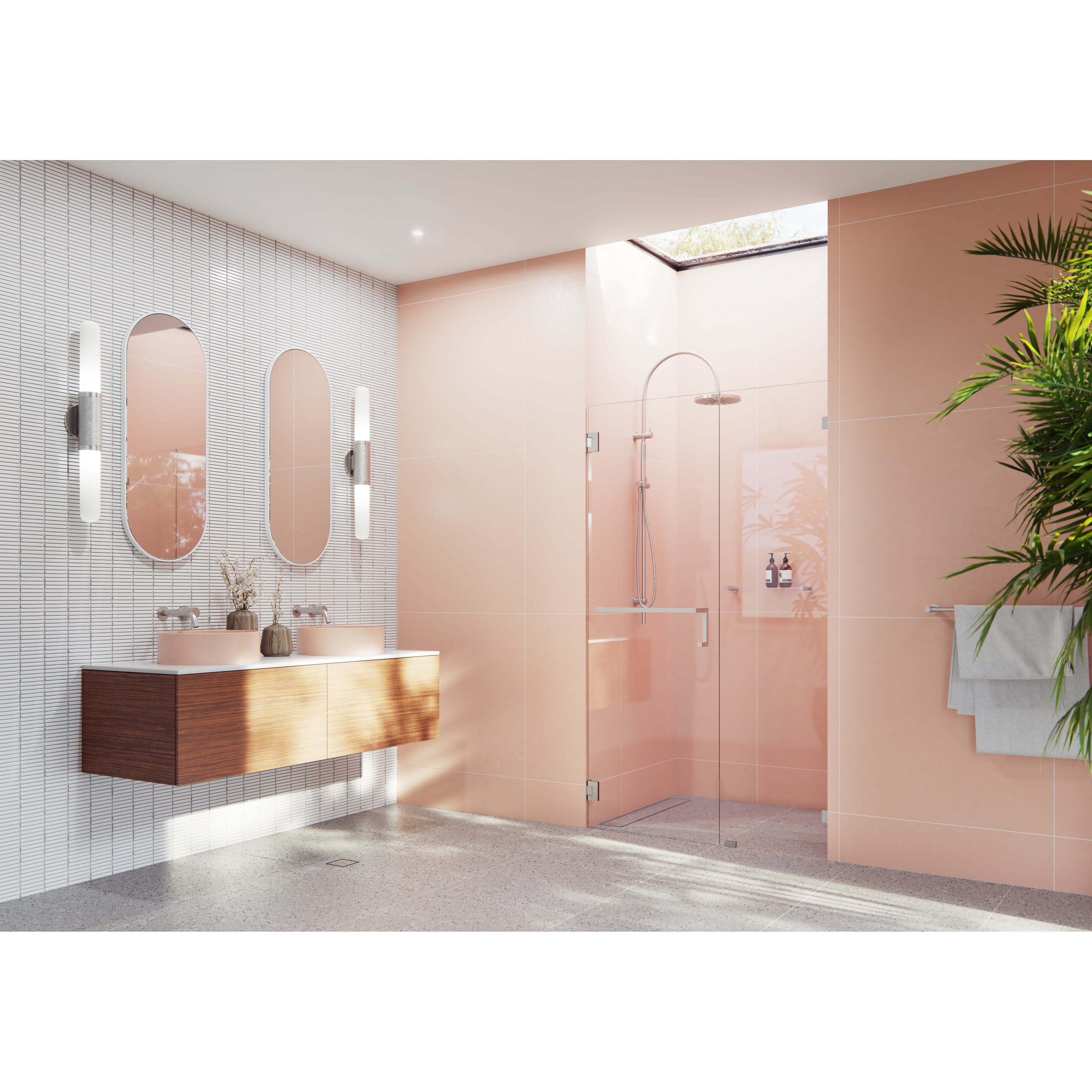 Glass Warehouse 78" x 52.75" Frameless Towel Bar Shower Door - Wall Hinge