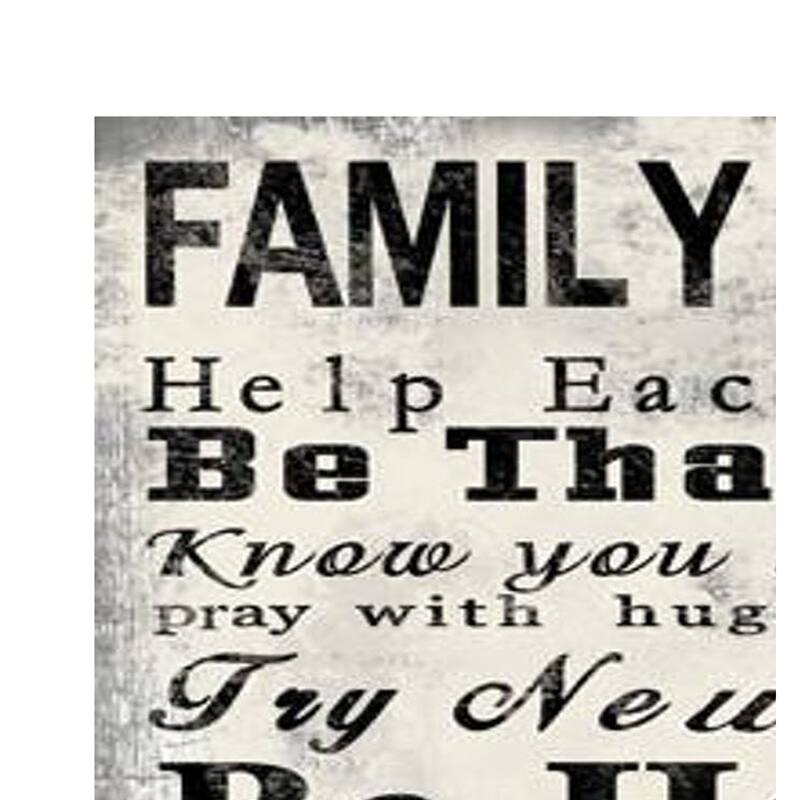 High Quality Canvas Print with Family Rules Quotes, Set of 2, Black & White