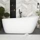 preview thumbnail 1 of 11, Acrylic Freestanding Flatbottom Soaking Bathtub in White