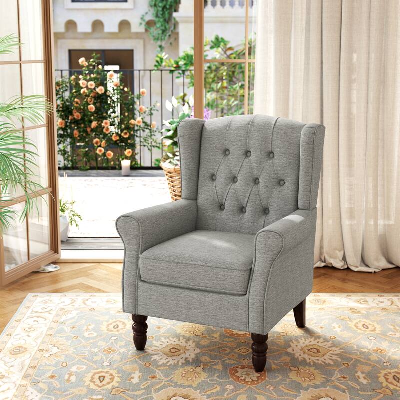 Tufted Wingback Upholstered Accent Chair for Living room