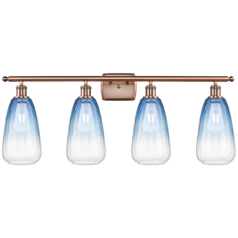 Innovations Lighting 516-4W-14-36 Brookhaven Almond Vanity Brookhaven - Antique Copper / Sapphire Blue