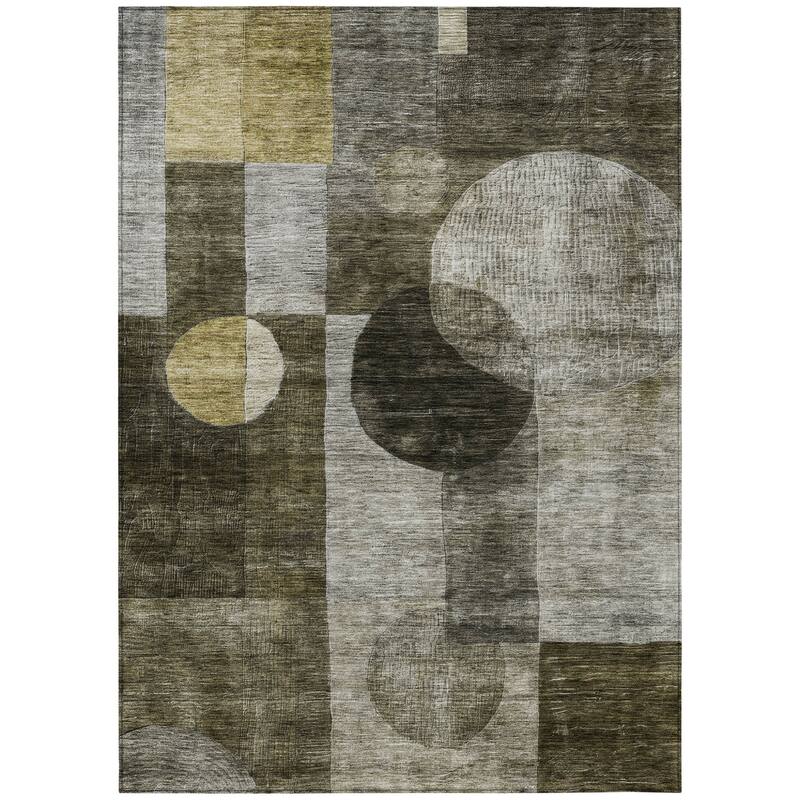 HomeRoots Geometric Transitional Rectangle Outdoor Rug