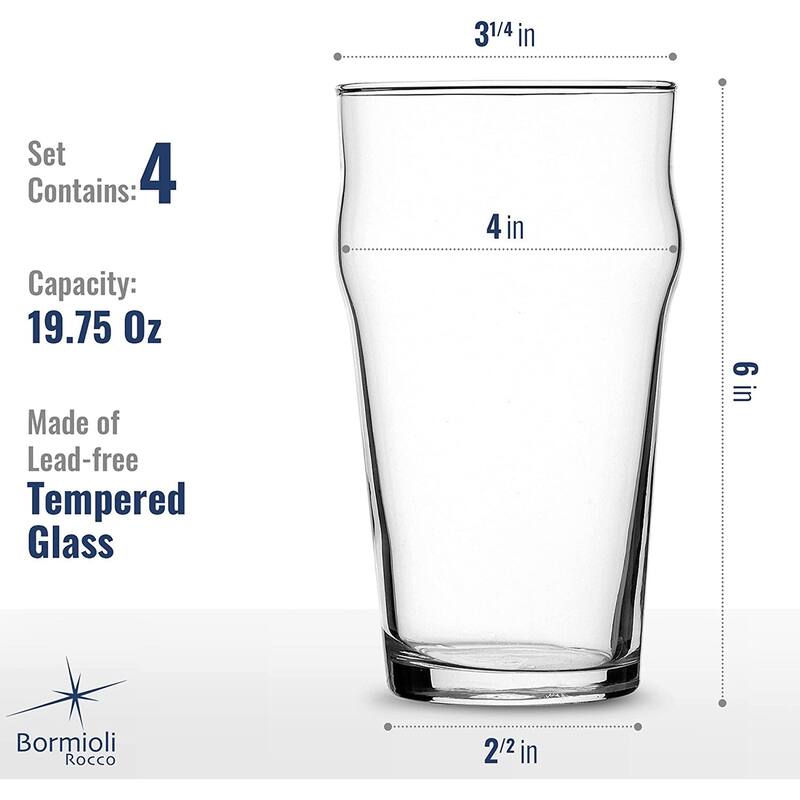 Bormioli Rocco Nonix Set Of 4 Beer Glasses - 19.75 Oz