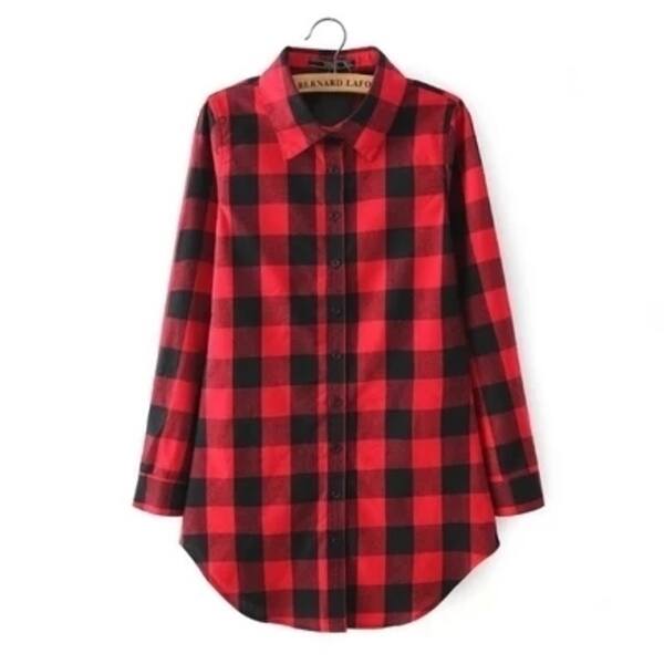 Shop Women Plaid Blouse Tops Girls Casual Shirts Overstock