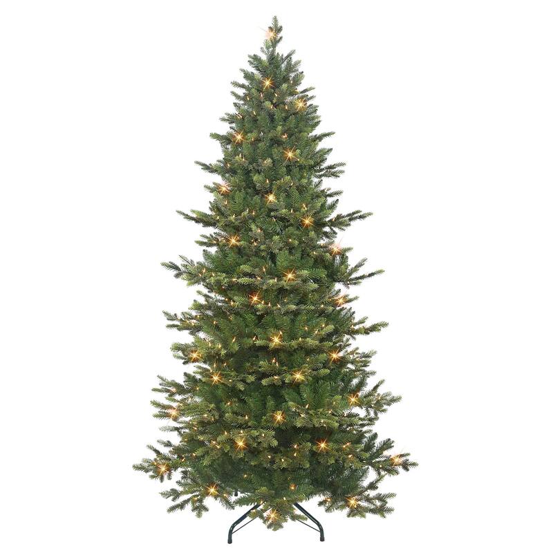 Pre-lit Slim Douglas Fir Downswept Artificial Christmas Tree - 7.5’ - Clear Light - 7.5 Foot