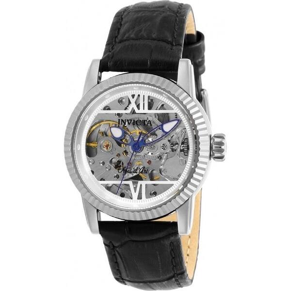 slide 1 of 1, Invicta Women's 26347 'Objet D Art' Automatic Leather Watch - Silver