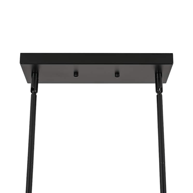 Modern Rustic 5-Light Frosted Ribbed Glass Linear Chandelier - 42.5 in