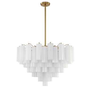 Addis 16 Light Aged Brass Chandelier - 32"W x 21.5"H x 32"D