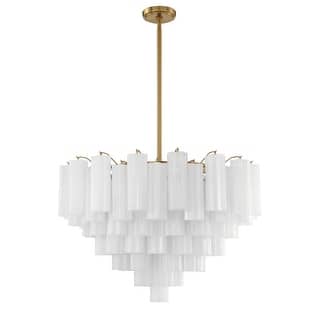 Addis 16 Light Aged Brass Chandelier - 32"W x 21.5"H x 32"D