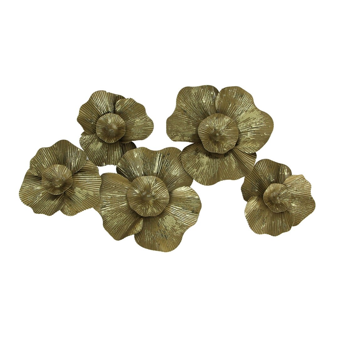 Shop Metal Art 3d Staggered Flowers Decorative Wall Hanging Overstock 29346690