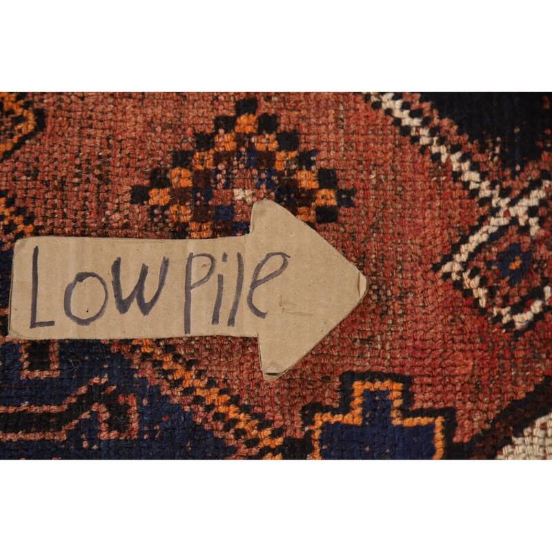 Hand Knotted Oriental 100% Wool Carpet Traditional Geometric Oranges & Rust Qashqai Area Rug - 9' 1'' X 4' 9''