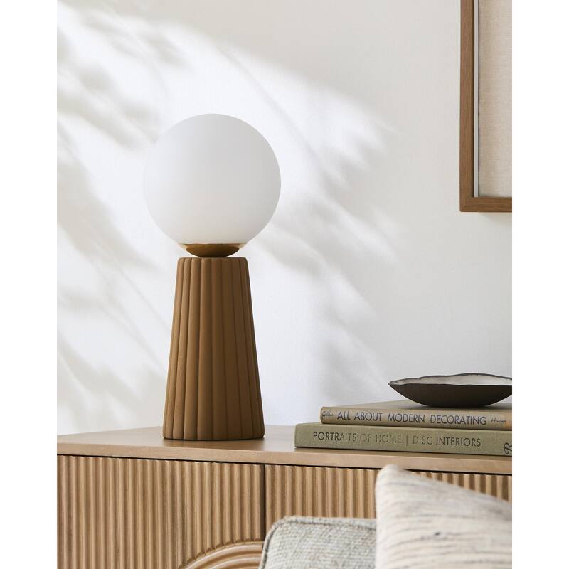 Livabliss Conju Traditional Accent Table Lamp - 17"H x 8"W x 8"D - Terracotta