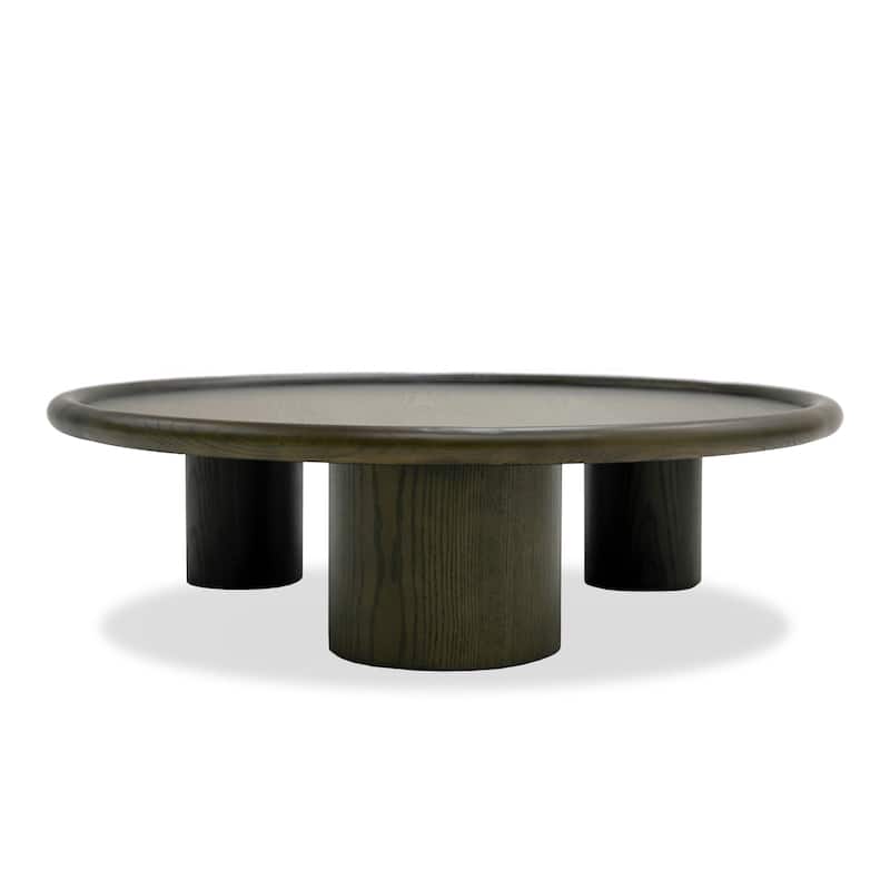 Modrest Strauss Contemporary Brown Ash Round Coffee Table