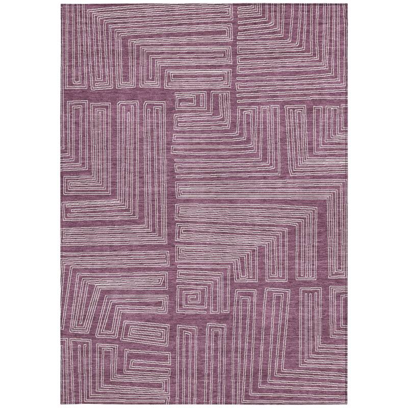 HomeRoots Geometric Transitional Rectangle Outdoor Rug
