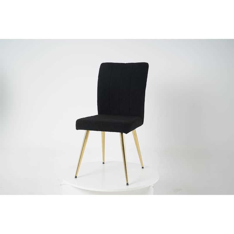 Modern teddy fleece Dining Chairs Set of 4 - Black