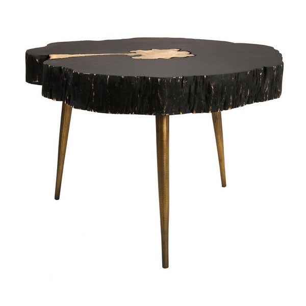black and brass coffee table