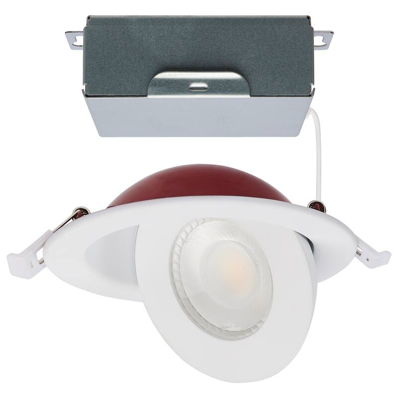 9W LED Fire Rated 4In Direct Wire Directional Downlight Round CCT Selectable Dimmable - White