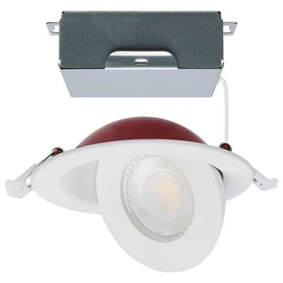 9W LED Fire Rated 4In Direct Wire Directional Downlight Round CCT Selectable Dimmable
