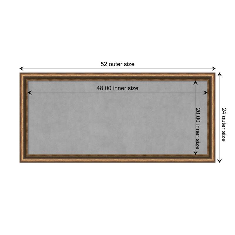 Amanti Art Manhattan Bronze Narrow Framed Magnetic Board - Board Size 48x20