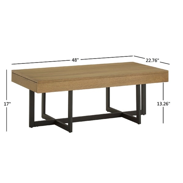 Eldersley Wood Finish Coffee Table with Two Drawers by iNSPIRE Q Modern